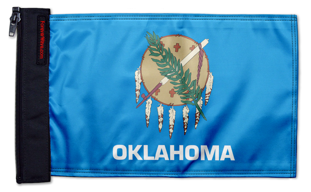 State Flag Oklahoma 12"x18" Forever Wave Flag for Jeep Wrangler JLU 4-Door 2018-Present