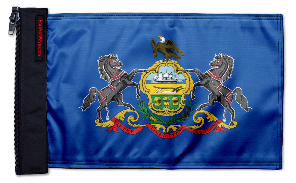 State Flag Pennsylvania 12"x18" Forever Wave Flag for Jeep Wrangler JLU 4-Door 2018-Present