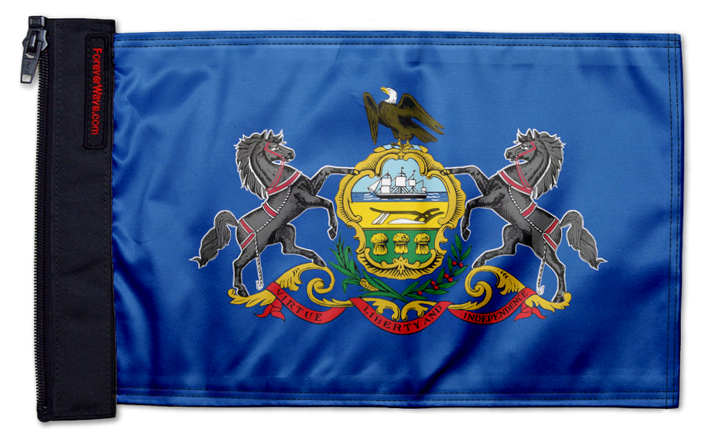 State Flag Pennsylvania 12"x18" Forever Wave Flag for Jeep Wrangler JL 2-Door 2018-Present