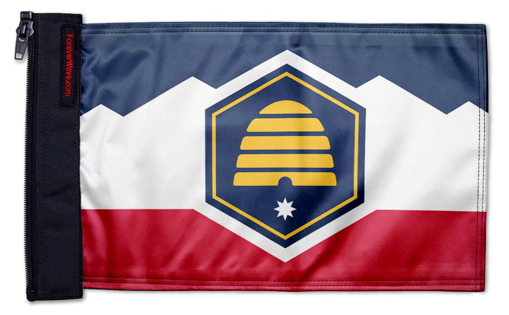 State Flag Utah 12"x18" Forever Wave Flag for Jeep Wrangler JL 2-Door 2018-Present