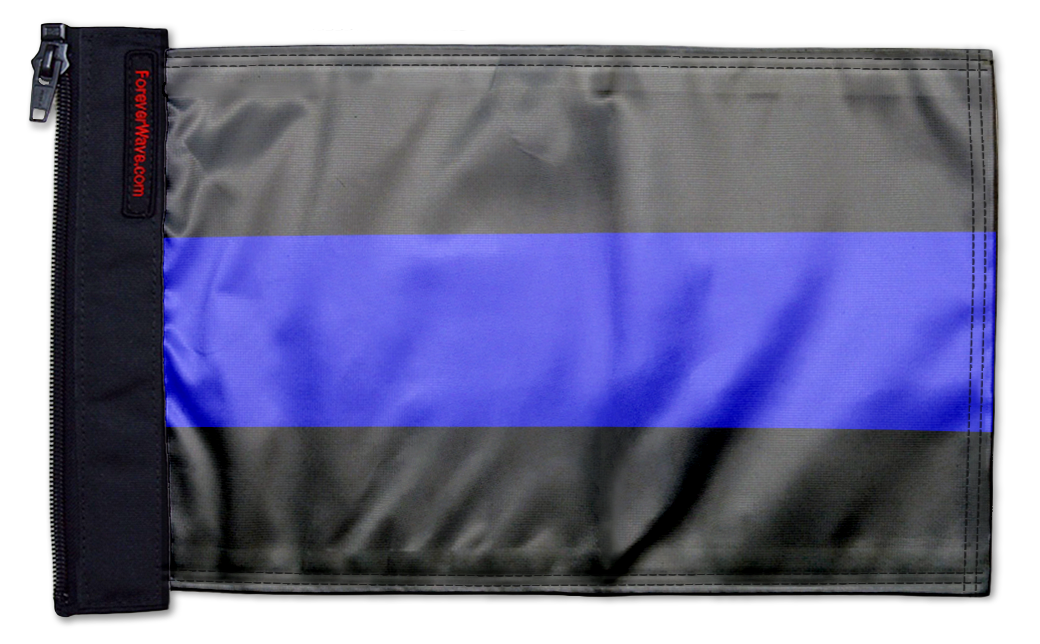 Thin Blue Line 12"x18" Forever Wave Flag for Jeep Wrangler TJ 1996-2006