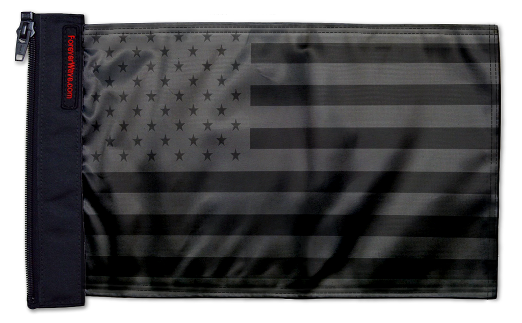 USA Black 12"x18" Forever Wave Flag for Jeep Wrangler JLU 4-Door 2018-Present