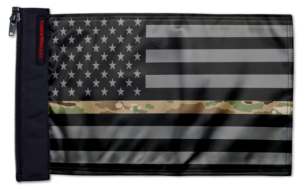 USA Subdued Thin Camo Line 12"x18" Forever Wave Flag for Boats