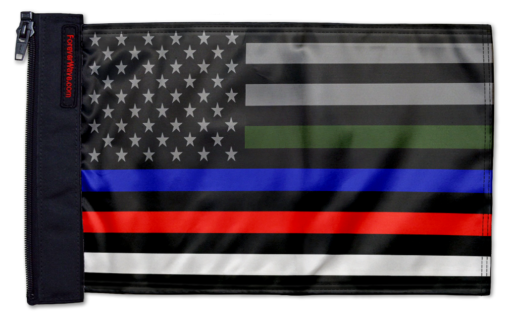 USA Subdued Honor The 4 12"x18" Forever Wave Flag for Jeep Wrangler TJ 1996-2006