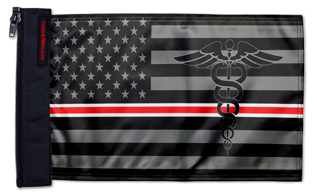 USA Subdued Nurses 12"x18" Forever Wave Flag for Jeep Wrangler JK 2-Door 2007-2018