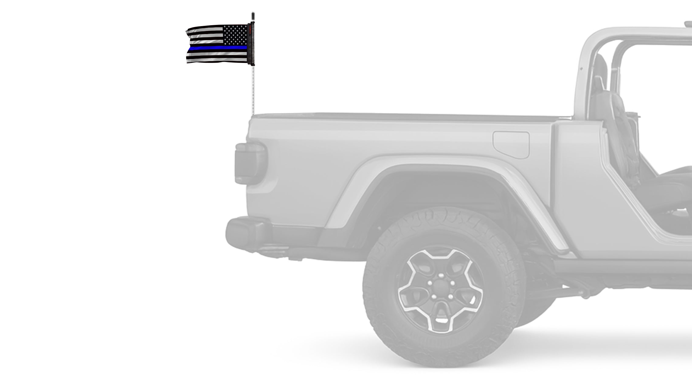 USA Subdued Thin Blue Line 12"x18" Forever Wave Flag for Jeep Wrangler JL 2-Door 2018-Present