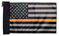 USA Subdued Thin Orange Line 12"x18" Forever Wave Flag for Boats
