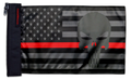 USA Subdued Thin Red Line Punisher 12"x18" Forever Wave Flag for Jeep Wrangler LJ 2003-2006