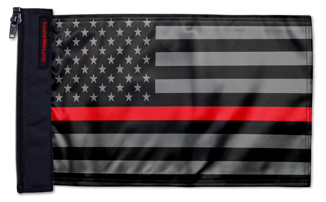 USA Subdued Thin Red Line 12"x18" Forever Wave Flag for Boats