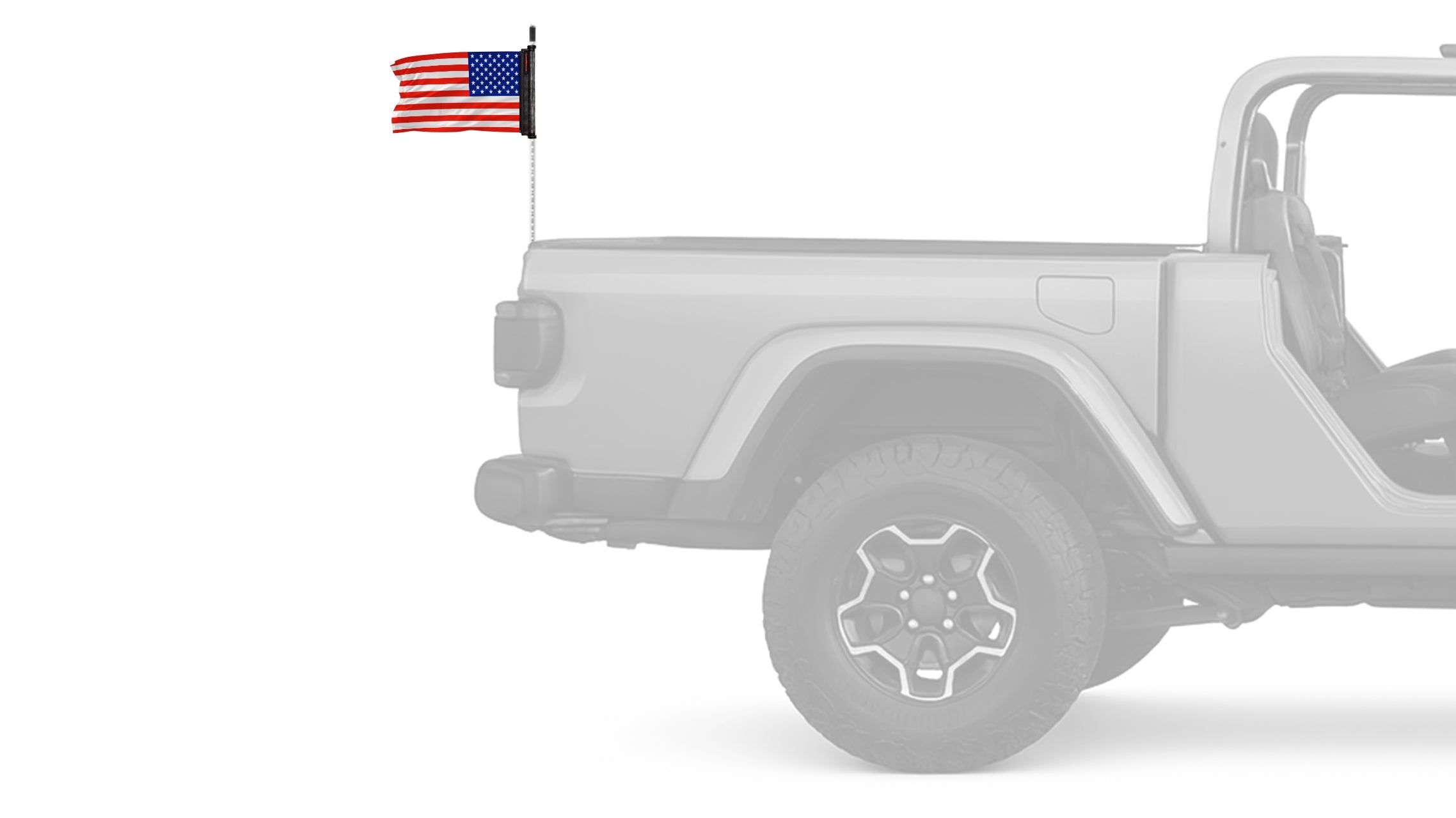 USA Black 12"x18" Forever Wave Flag for Jeep Wrangler JL 2-Door 2018-Present