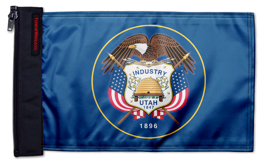 State Flag Utah "Old Style" 12"x18" Forever Wave Flag for Jeep Wrangler LJ 2003-2006