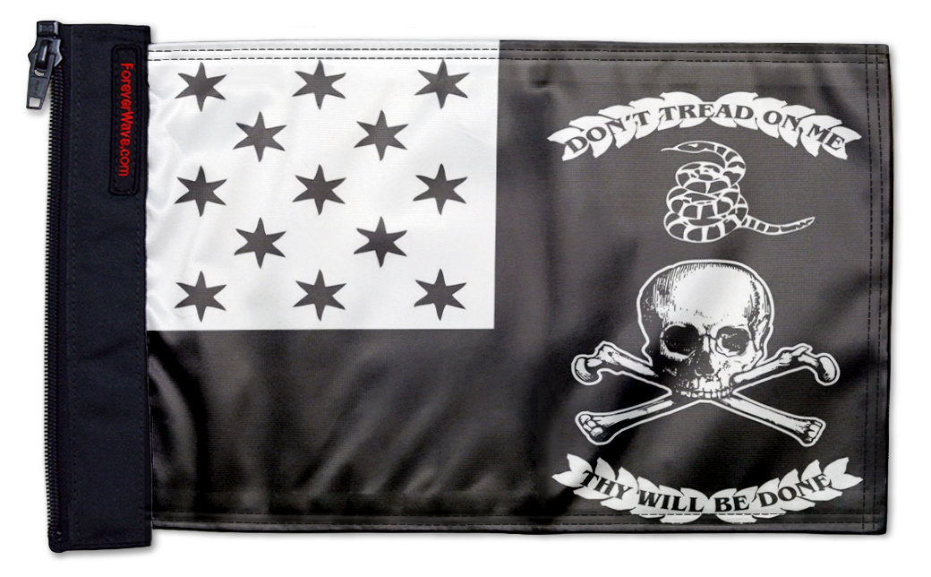 Veterans Exempt 12"x18" Forever Wave Flag for Jeep Wrangler YJ 1986-1995
