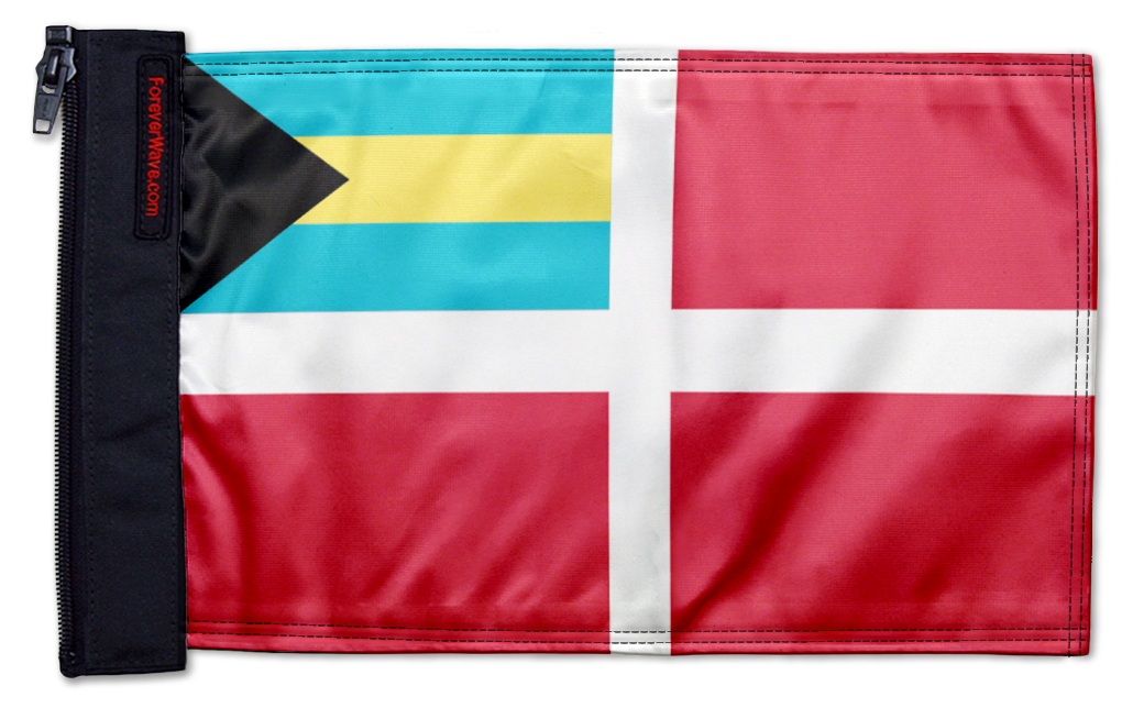 Bahamas Courtesy 12"x18" Forever Wave Flag for Jeep Wrangler TJ 1996-2006