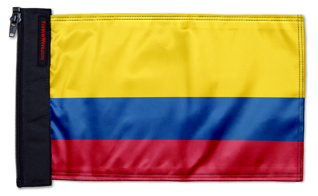 Colombia 12"x18" Forever Wave Flag for Jeep Wrangler JLU 4-Door 2018-Present