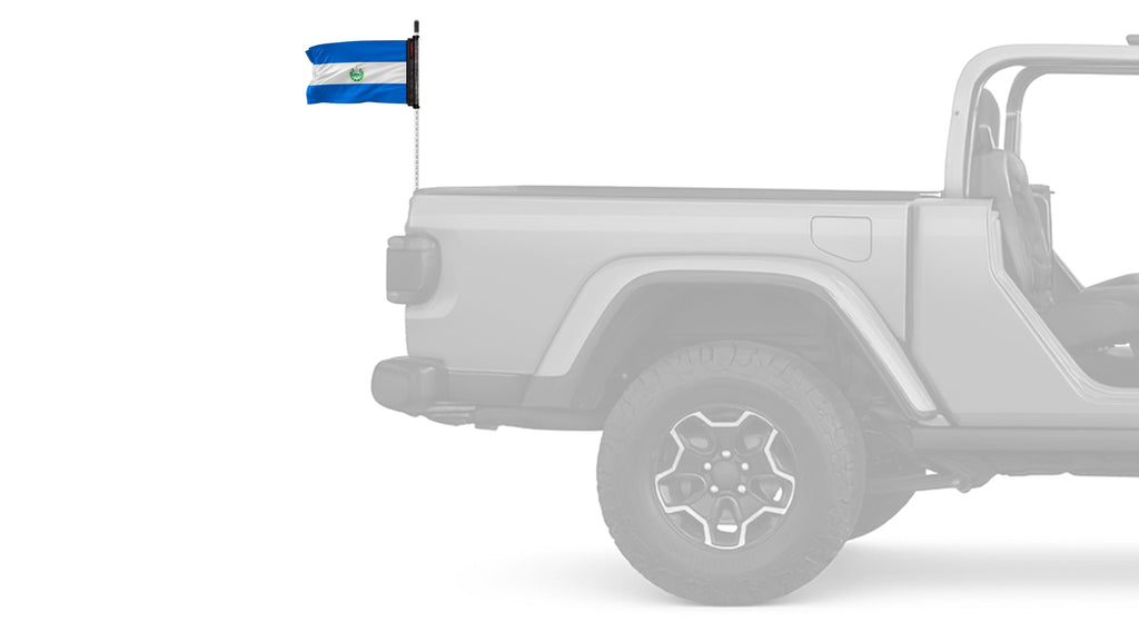 El Salvador 12"x18" Forever Wave Flag for Jeep Wrangler LJ 2003-2006