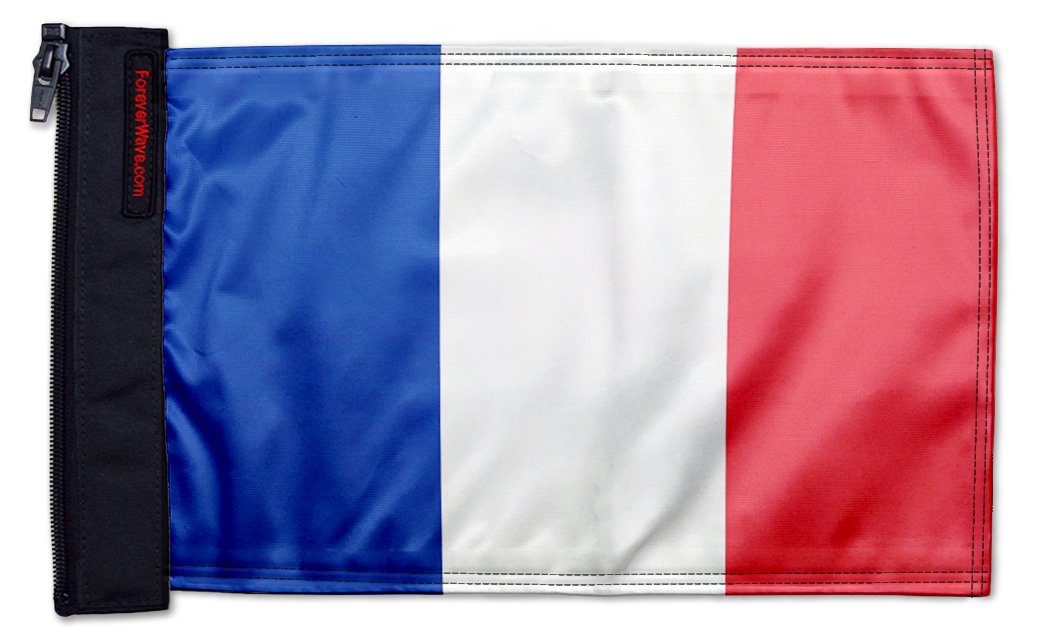 France 12"x18" Forever Wave Flag for Golf Carts