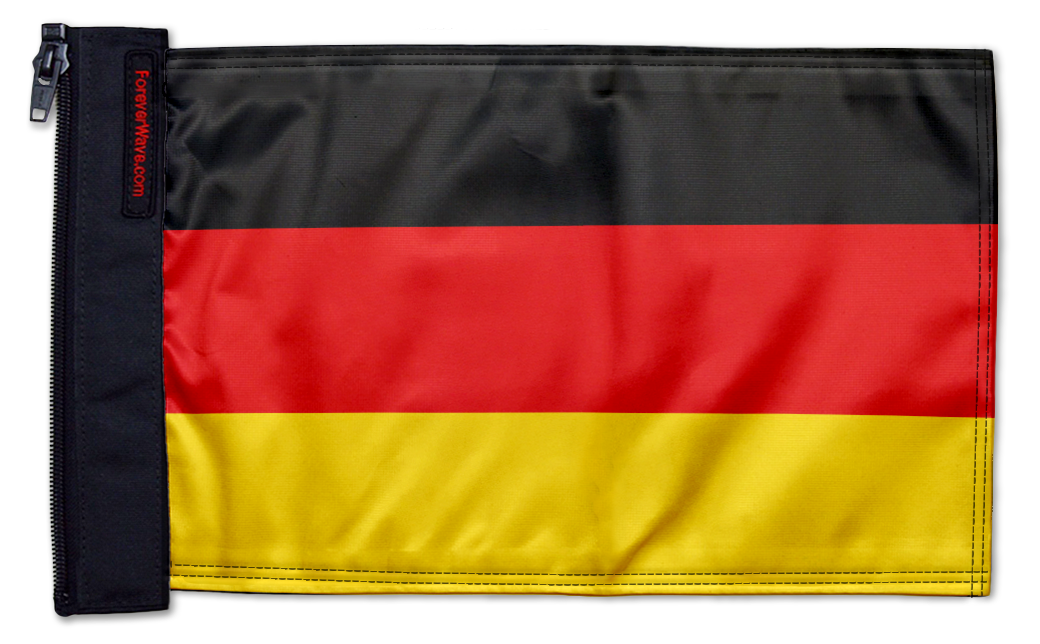 Germany 12"x18" Forever Wave Flag for Jeep Wrangler JKU 4-Door 2007-2018
