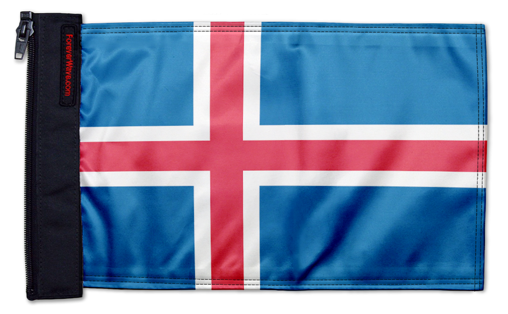 Iceland 12"x18" Forever Wave Flag for Bronco