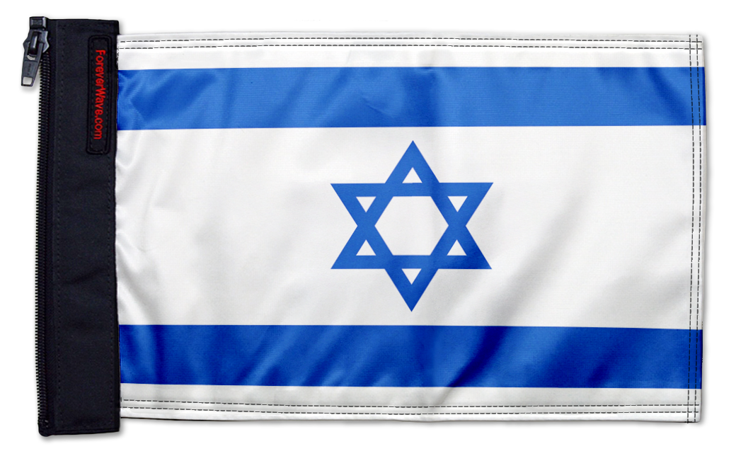 Israel 12"x18" Forever Wave Flag for Jeep Wrangler TJ 1996-2006