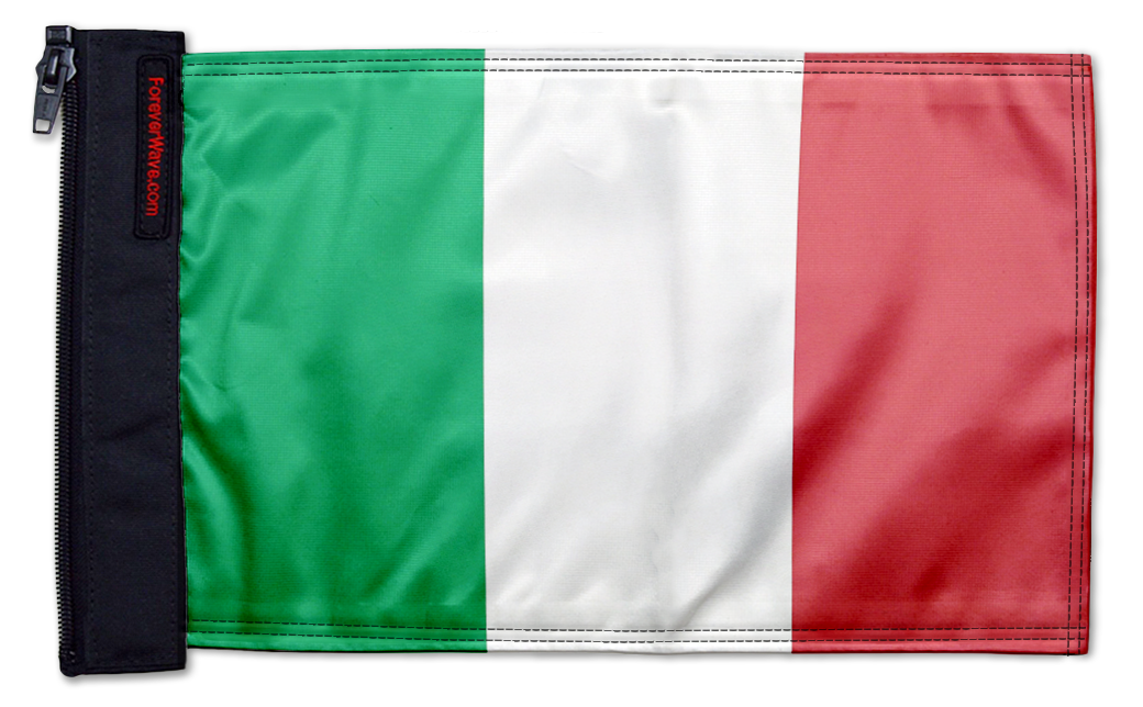 Italy 12"x18" Forever Wave Flag for Boats