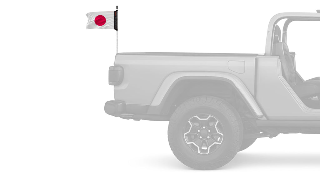Japan 12"x18" Forever Wave Flag for Jeep Wrangler JLU 4-Door 2018-Present