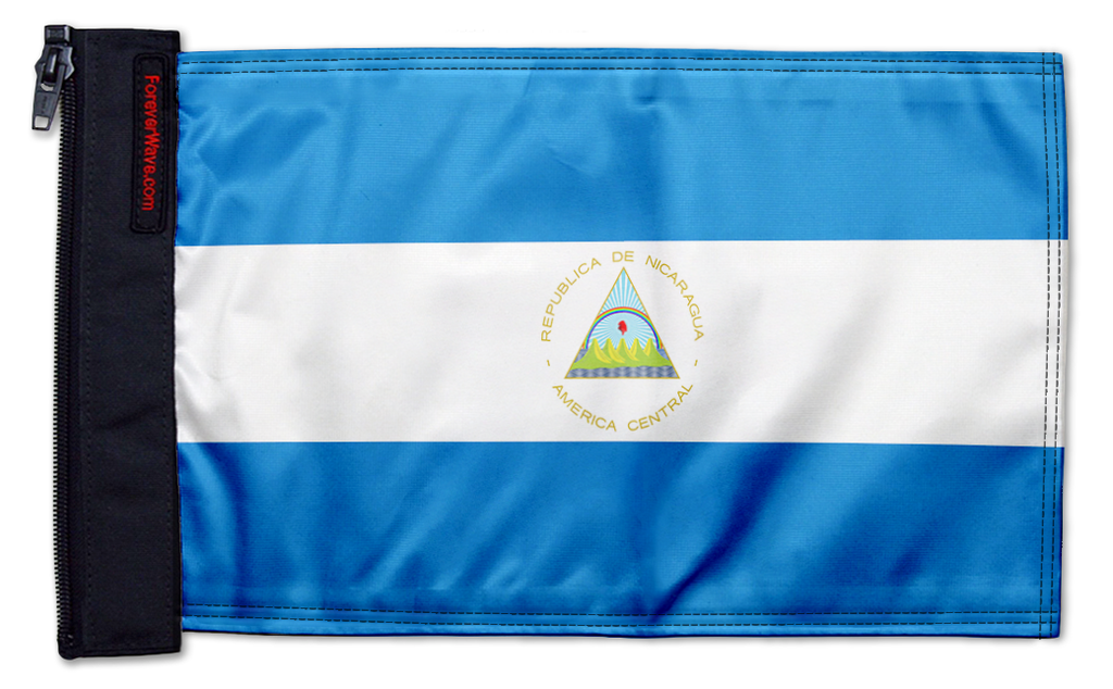 Nicaragua 12"x18" Forever Wave Flag for Jeep Wrangler YJ 1986-1995