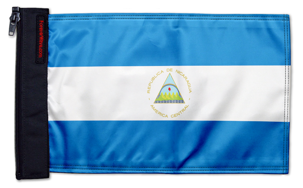 Nicaragua 12"x18" Forever Wave Flag for Boats