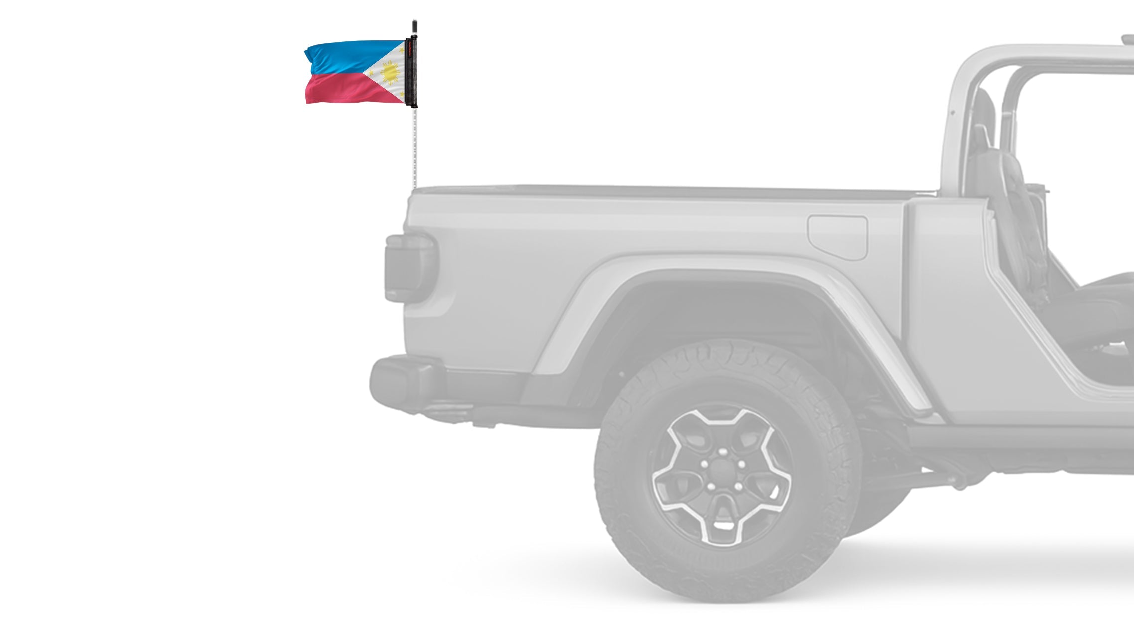 Philippines 12"x18" Forever Wave Flag for Jeep Wrangler JK 2-Door 2007-2018