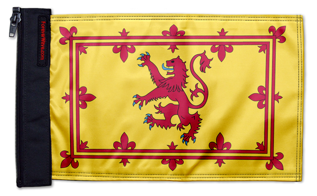 Scotland Lion Rampant 12"x18" Forever Wave Flag for Golf Carts