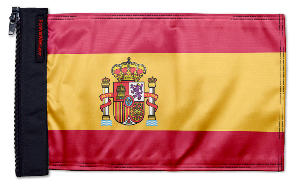 Spain 12"x18" Forever Wave Flag for Jeep Wrangler JLU 4-Door 2018-Present