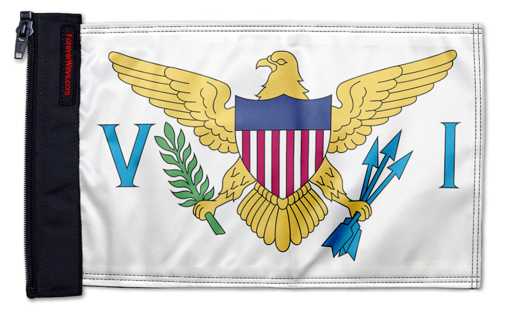 US Virgin Islands 12"x18" Forever Wave Flag for Boats