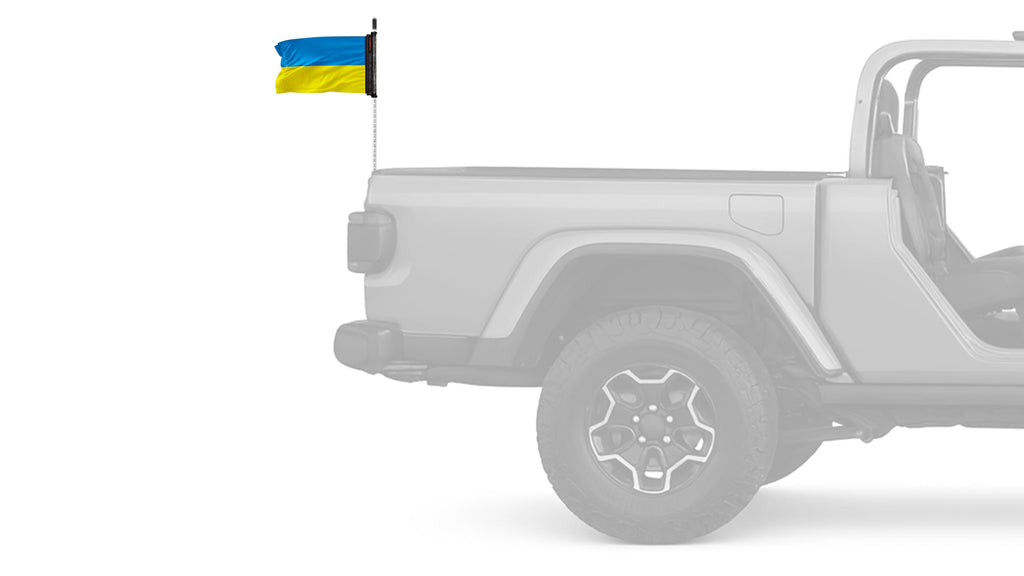 Ukraine 12"x18" Forever Wave Flag for Jeep Wrangler JLU 4-Door 2018-Present