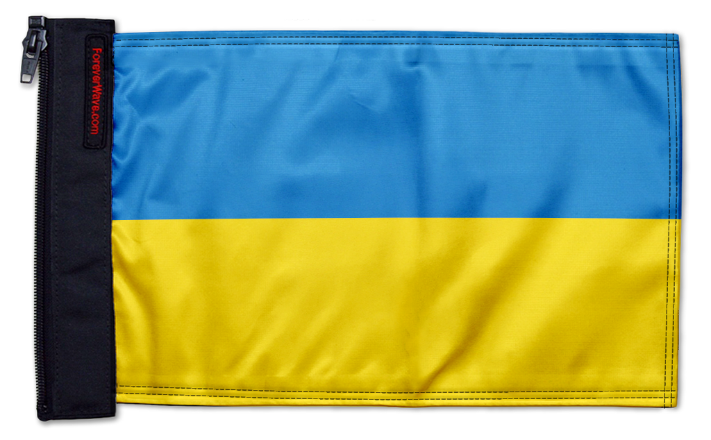Ukraine 12"x18" Forever Wave Flag for Jeep Wrangler TJ 1996-2006