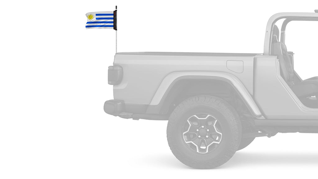 Uruguay 12"x18" Forever Wave Flag for Jeep Wrangler JLU 4-Door 2018-Present