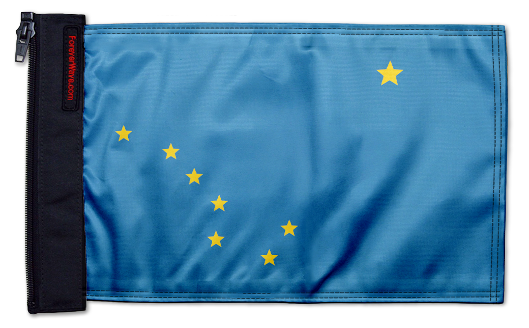 State Flag Alaska 12"x18" Forever Wave Flag for Jeep Wrangler JLU 4-Door 2018-Present
