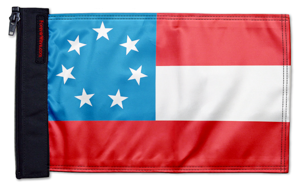 1st Confederate 7 Star 12"x18" Forever Wave Flag for Jeep Wrangler LJ 2003-2006