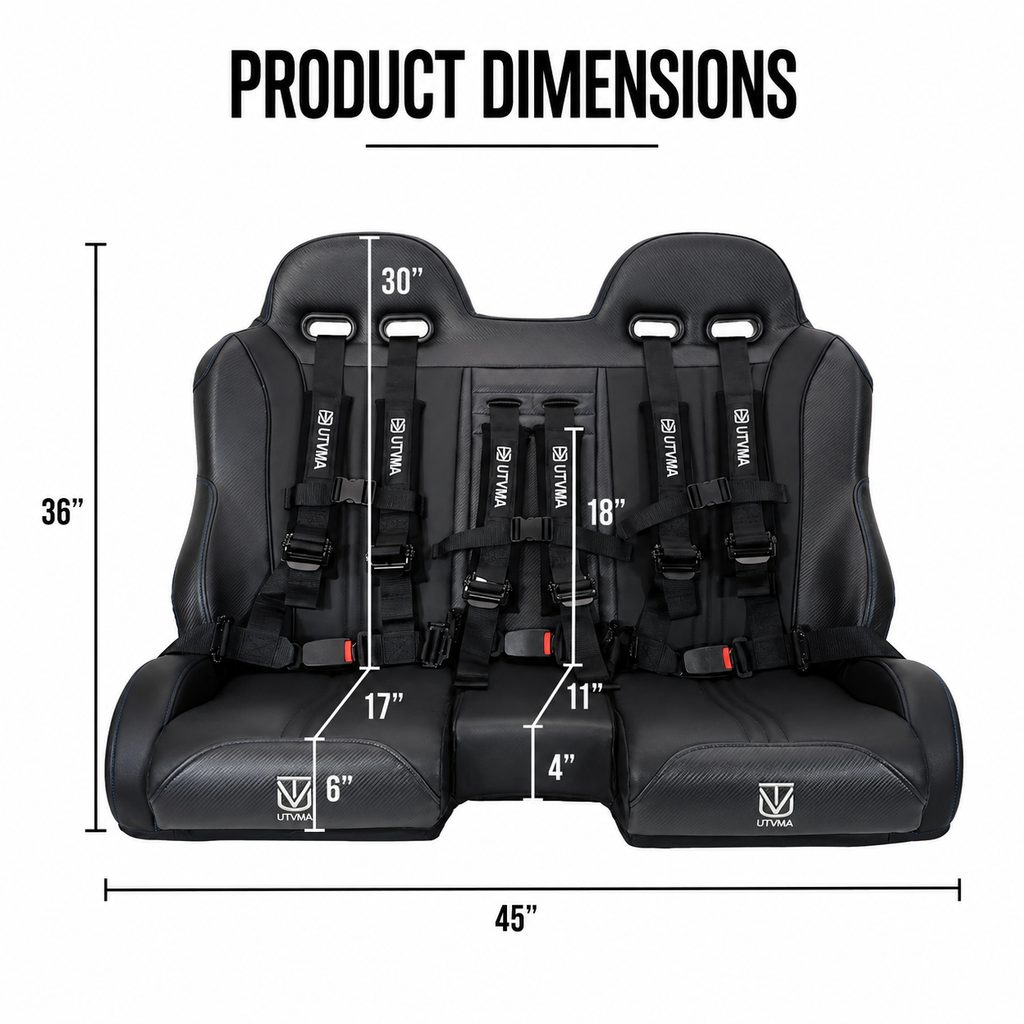 RZR 900 Rear Bench Seat & Pair of Front Bucket Seats Set (2015-2024)