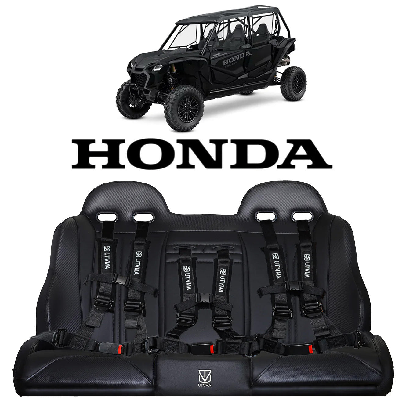 Honda Talon 4 Rear Bench Seat W Harnesses (2019+)
