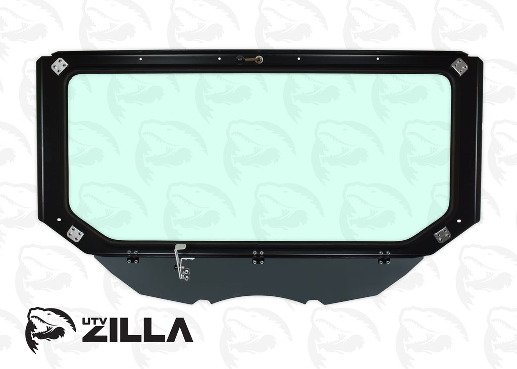 Black Vented Glass Windshield for CAN AM Maverick X3 with Wiper